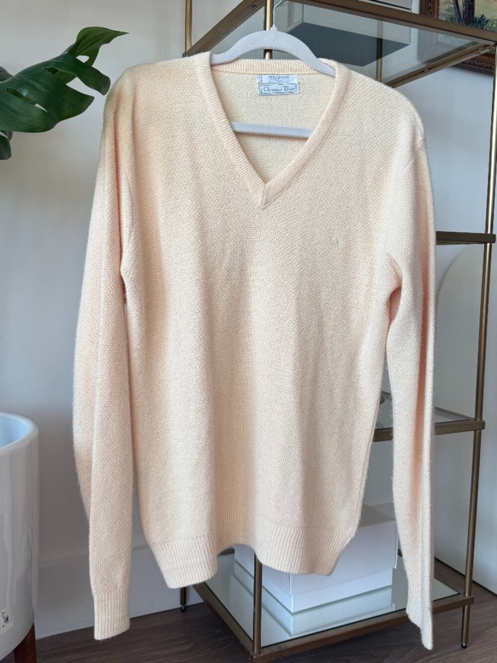 Dior Butter Yellow Knit V-Neck Sweater
